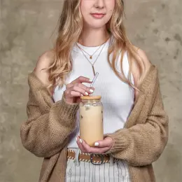 Okiyo Natsu Glass & Bamboo Tumbler & Straw